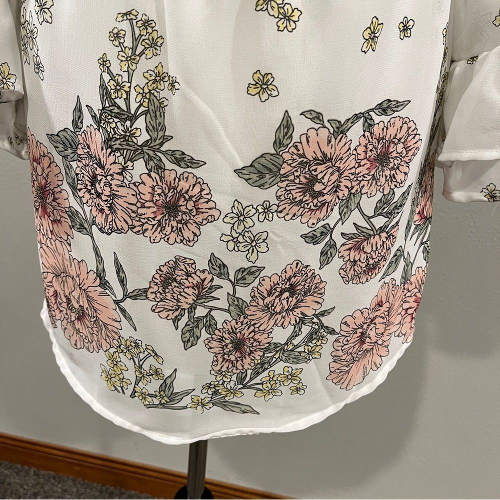 Indulge long‎ sleeve Floral Off-Shoulder mini Dress cottagecore style - Picture 9 of 14